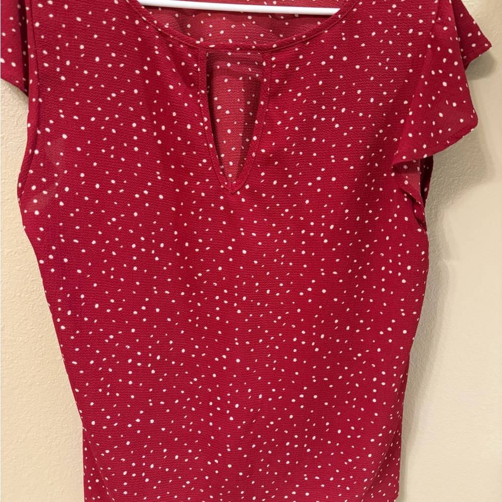 Red Polka Dot Women's Top